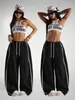 Pantalones Largos Deportivos y de Moda de Estilo Nuevo 2026, Bloques de Color, Pierna Recta con Rayas Laterales, Cordón, Ajuste Holgado, Transfronterizos Europeos y Americanos