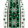 Navidad Santa Claus Americano Muñeco de Nieve Camino de Mesa Mantel de Lino Estampado Camino de Mesa Decoración Navideña Tela para Camino de Mesa Bandera de Mesa de Café