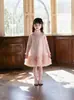 Vestido de niña 2026 otoño nuevo estilo lentejuelas lazo malla vestido de princesa de moda vestido abullonado vestido chaleco