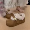 Zapatos Birken de Algodón con Tacón Oculto Estilo Coreano para Mujer 2026 Invierno Nuevas Botas de Nieve con Forro Espeso Zapatos Cálidos de Piel del Noreste