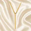 Collar de cadena de metal con varilla vertical, estilo suéter largo, sencillo y a la moda, transfronterizo entre Europa y América