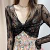 Chal Pequeño de Encaje Abrigo de Verano Nuevo para Mujer Combinación Versátil Suéter Corto de Malla Ropa Protectora del Sol Delgada Exterior con Tiras Falda