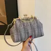 Bolsa Feminina de Concha Tecida Colorida 2026 Nova Verão Estilo Pastoral Texturizada Bolsa de Ombro Elegante Retro Bolsa Transversal