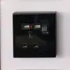 Interruptor de Pared para Hogar de Vidrio Templado Interruptor para Hotel Boutique Plata Estrella Enchufe USB Panel de Interruptores de Comercio Exterior