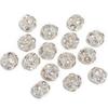 Cuentas de rueda de agujero grande bola de flor de pedrería anillo de perforación cuentas huecas incrustadas accesorios para pulsera DIY cuentas espaciadoras