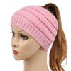 Banda para el cabello de lana ensanchada transfronteriza para otoño e invierno, banda para el cabello tejida para mujer, tocado para lavarse la cara, gorro de lana con cola de caballo vacía europea y americana