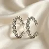 Brincos de Zircônia Grande em Forma de Gota de Luxo Acessível Europeu e Americano Super Brilhantes Exquisitos de Alto Padrão Totalmente Cravejados de Diamante Brincos Elegantes para Jantar para Mulheres