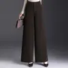 Calça de alfaiataria feminina de perna larga, simples e estilosa, novo modelo outono 2026, cintura alta, modelagem que emagrece, calça casual, calça longa elegante e versátil