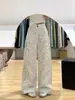 Jeans Blancos con Estampado de Graffiti para Mujer, Primavera y Otoño 2025 Nuevos Pantalones de Cintura Alta Sueltos Adelgazantes Talla Grande Caídos Largos hasta el Suelo