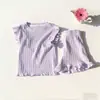 2026 Novo Estilo de Verão para Bebê Menina Conjunto de Seda Gelada Verão Sem Mangas Top Colete Shorts Roupa Elegante de Duas Peças