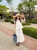 Conjunto de Vestido Largo sin Mangas con Volantes para Niñas Floral y Xun 2026 Nuevo Verano Conjunto de Dos Piezas con Chaleco para Niños Conjunto de Moda