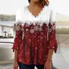 Nuevos Tops de Punto con Estampado de Copos de Nieve y Cuadros, Cuello en V, Manga Larga, Estilo Europeo y Americano, Transfronterizos, para Mujer, Otoño e Invierno 2025