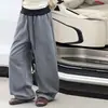 Calça de moletom outono e inverno para meninas 2026 novo estilo infantil outono profundo forrada com fleece espessada corte solto calça moderna para crianças maiores