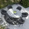 Mesa e cadeira de pátio externas combinação mesa e cadeira de jardim externas varanda mesa de jantar externa cadeira de vime para lazer Móveis para o Quarto Sunshine do Hotel