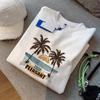 Camiseta de Verano de Manga Corta para Mujer 2025 Algodón de Alta Calidad Holgada Versátil Casual Blanca Top de Media Manga Camiseta de Moda Trendy Exportación