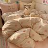 Juego de Cama Azul Estrella Ins de Cuatro Piezas Algodón Lavado Ropa de Cama de Peluche Linda Funda de Edredón Cama Individual Dormitorio Juego de Tres Piezas 4