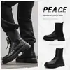 Botas Martin transfronterizas de talla grande, con suela gruesa, para hombre, con forro de felpa, estilos de media caña y caña alta, botas casuales de cuero, botas cálidas de algodón