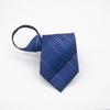 Camisas para Hombre, Camisas Formales de Negocios, Corbata con Cremallera, Cuello Rojo, Boda del Novio, Rayas Azules, Estilo Coreano