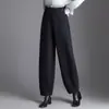 Pantalones casuales modernos y a la moda para mujer, nuevo estilo otoño 2026, cintura elástica, corte holgado, adelgazante, pantalones bombachos de cintura alta