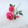 3 flores de peonía artificiales, flores falsas, decoraciones para sala de estar, flores de seda, ramo de flores de un solo tallo para bodas, arreglos florales, decoración de dormitorio y comedor