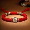 Pulsera Benmingfo Nudo Diamante Zodiaco Plata Cuerda de Mano para Hombres y Mujeres Cuentas Haoyun Cuerda Roja Benmingnian para Hombres y Mujeres