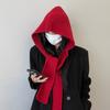Balaclava Estilo Coreano Chapéu Feminino Outono Inverno Engrossado Quente Gola Dupla Uso Duplo Peça Única Proteção de Orelha Chapéu de Tricô