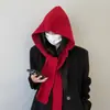 Chapéu Cachecol de Lã Tricotado Cor Pura para Mulheres Proteção contra Frio de Inverno e Aquecimento para Casais e Estudantes Cachecol Pequeno Versátil Estilo Fresco Elegante