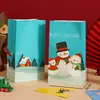 Saco de presente de Natal embalagem saco de fundo quadrado saco de papel kraft tema embalagem de doces papel para assar embalagem de lanche saco de pão
