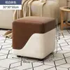 Banqueta de couro em formato de abóbora para quarto e sala de estar, banqueta pequena de couro para trocar sapatos na entrada, mesa de centro, banqueta para sofá, banqueta baixa redonda para uso doméstico