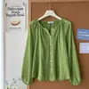 2026 Verano Color Sólido Encaje Moño Cuadrado Moda Versátil Delgado Lunares Camisa Protector Solar