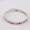 Pulsera de Turmalina de Partículas Pequeñas Shi Jia Bei Bei Bei de Doble Capa para Mujer, Joyería de Pulsera con Costuras de Lujo Ligero de Nicho