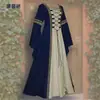 Comercio Exterior Deseo Vestido Medieval Ruso de Cuadrado Largo Mangas de Campana para Mujer Ropa Gótica Retro