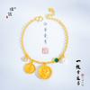 Pu Zuojiu não desbota ouro vietnamita ouro pérola francesa incrustada pulseira de harpa moeda da sorte empilhada com pulseira que combina com tudo para mulheres