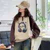 Sudadera de Terciopelo para Niños 2025 Otoño e Invierno Nuevo Estilo Cuello Solapa Tallas Mediana y Grande Moda para Niños y Niñas Colores Contrastantes Estilo Preppy Tops Casuales