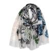Estampado en Caliente Flor Rey Exportación Transfronteriza Bufanda Larga Francesa Tacto de Satén Súper Suave Bufanda de Gasa Primavera y Verano Toalla Protectora Solar para Viajes y Fotos