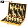 Cubiertos de Acero Inoxidable Transfronterizo de Amazon Cuchillo y Tenedor 1010 Cuchillo, Tenedor y Cuchara de Estilo Occidental Juego de 24 Piezas Cuchillo y Tenedor para Carne Caja de Regalo