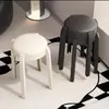 Bancos Redondos Macios Embalados para Casa, Bancos de Restaurante de Luxo Leve, Bancos Empilháveis, Bancos Redondos para Sala de Estar Duráveis Espessados Estilo Creme Atacado