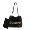 Bolsa de ombro transfronteiriça nova de grande capacidade para mulheres, bolsa de mão de veludo cotelê moderna e versátil com estampa de leopardo e design de letras, adequada para o trajeto diário