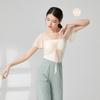 Roupas de dança top feminino roupas de prática de balé manga curta adulto body roupas de rede roupas de dança clássica roupa externa