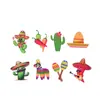 Sombrero de Cactus de Carnaval Mexicano Colgante de Joyería Acrílica de Caballo Arcoíris Pendientes Accesorios de Collar Colgante