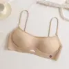 Sujetador ultrafino de escote bajo con espalda descubierta para mujer, invisible sin costuras, para busto pequeño, push-up, transpirable, cómodo, sujetador de escote cuadrado pronunciado