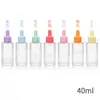 Al por mayor en stock 20ml 30ml botellas de aceite esencial de hombro plano esmerilado, botellas de vidrio 40ml 50ml botellas gotero de hombro plano transparentes