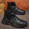 Zapatos de Moda Urbana Versátiles para Hombre Otoño 2026, Zapatos Casuales sin Cordones para Hombre, Botas Martin Negras de Caña Alta