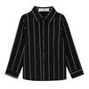 Camisa para niños estilo coreano, ropa para niños estilo inglés, camisa de algodón de manga larga a rayas rojas y azules, camisa plisada para niños y niñas, uniforme escolar para verano