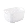 Cesta de armazenamento portátil simples plástico PP cesta de armazenamento de mesa para casa Casa de banho Cozinha acabamento cesta pequena atacado