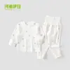 Pijama de Duas Peças Yiri para Bebê Outono e Inverno com Cintura Alta e Fenda para Homens e Mulheres Crianças Roupas de Casa Roupas de Outono com Desenho