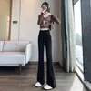 Pantalones de chándal negros acampanados estilo americano para mujer, nuevo modelo otoño 2026, de cintura alta, adelgazantes, con caída, aptos para petite, pantalones casuales deportivos