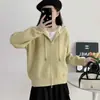 Cárdigan de Punto con Capucha para Mujer Otoño/Invierno 2026 Nuevo Holgado con Cremallera Superior Informal Versátil Abrigo Corto de Suéter