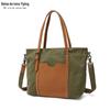 Bolsa casual das mulheres bolsa impermeável bolsa diagonal de lona com primeira camada de couro de cor sólida saco de ombro transbordamento fornecimento de fábrica