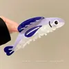 Nuevo Modelo 2025 Diseño Sencillo Pinza para el Cabello de Tiburón con Forma de Ola para la Parte Trasera de la Cabeza, Pinza Grande de Gama Alta para Mujeres